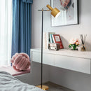 Axyaa Copper Iron Art Floor Lamp with Gold Lampshade E27 Light for Living Room
