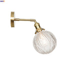 Axyaa Retro LED Glass Ball Wall Sconce Copper Vintage Mirror Light