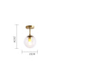 Axyaa Nordic Glass Ball LED Ceiling Lights Copper Retro Vintage Plafonnier Lighting