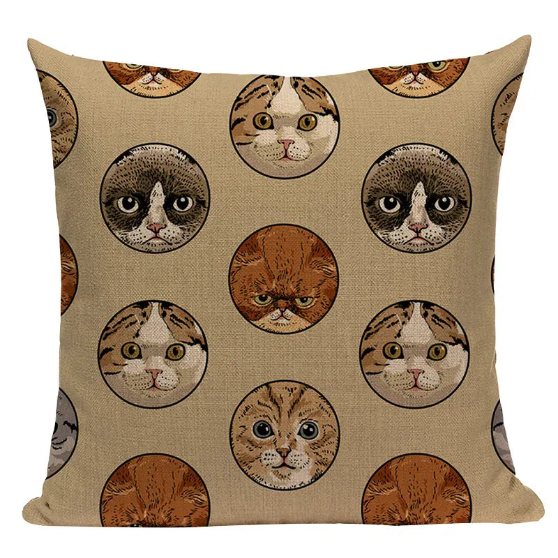 Axyaa Pug Dog Cat Bird Cushion Cover Sleep Dog Throw Pillow Cover
