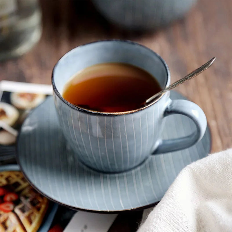Axya Creative Coffee Cup Set with Saucer for Afternoon Tea and Breakfast