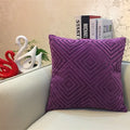 Axyaa Geometric Chenille Flocking Pillow Cover - Grey/Yellow/Red/Purple - 45x45cm/30x50cm