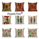 Axyaa African Geometric Dance Pillow Cover Ethnic Bedroom Sofa Decor