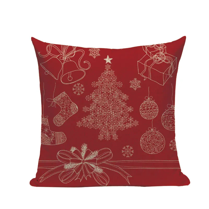 Axyaa Christmas Cushion Cover: Festive Square Pillow Case for Home Xmas Ambience