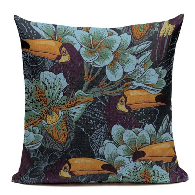 Axyaa Tropical Plant Banana Leaf Throw Pillow Cover for High Quality Home Decor