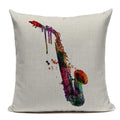 Axyaa Music Series High Quality Cotton Linen Cushion Cover Pillow Case