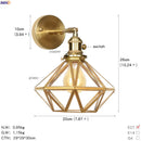Axyaa Vintage Copper Wall Lamp Star Glass LED Wall Lights Fixtures
