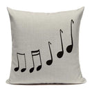 Axyaa Music Series High Quality Cotton Linen Cushion Cover Pillow Case
