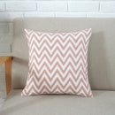 Axyaa Grey Pink Geometric Embroidered Cotton Cushion Cover 45x45cm