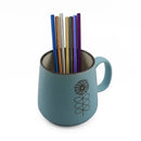 Axyaa Stainless Steel Colorful Bent Straws Set with Cleaner Brush