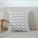 Axyaa Grey Pink Geometric Embroidered Cotton Cushion Cover 45x45cm