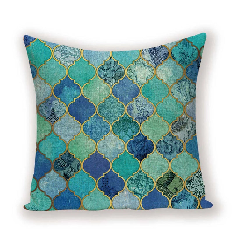 Geometric Linen Cushion Cover for Home Decor - Axyaa's Stylish Throw Pillow Case