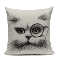Axyaa Hand Painted Cat Eyes Linen Pillow Cover, Nordic Style, Black White Pattern
