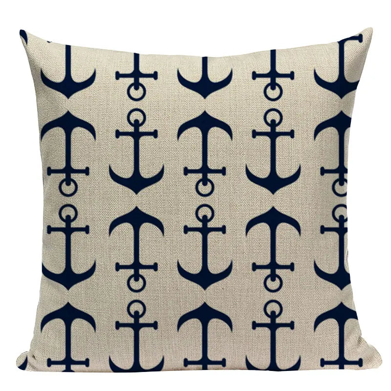 Nautical Anchor Velvet Throw Pillows for Home & Car Decor by Axyaa