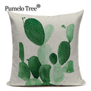 Axyaa Yellow Cactus Watercolor Cushion Cover Farmhouse Decor Pillowcase