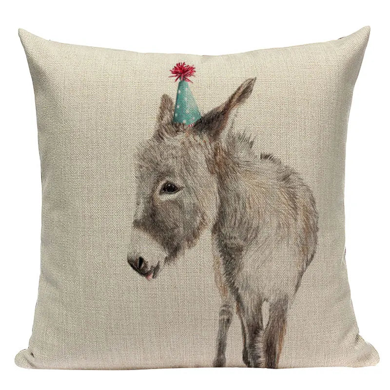 Axyaa Geometric Cushion Covers - Monkey Horse Print, Custom Home Décor, Throw Pillows