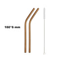 Axyaa Stainless Steel Colorful Bent Straws Set with Cleaner Brush