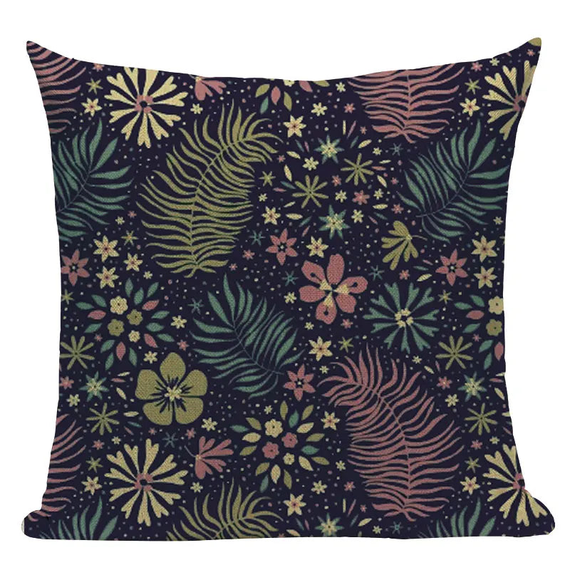 Axyaa Boho Kilim Leaf Cushion Cover - Retro Middle Eastern Style Home Decor
