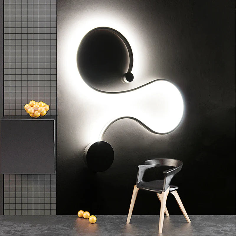 Axyaa Wave Acrylic LED Chandelier Dimmable Home Lighting for Living/Dining Room