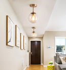 Axyaa Nordic Glass Ball LED Ceiling Lights Copper Retro Vintage Plafonnier Lighting