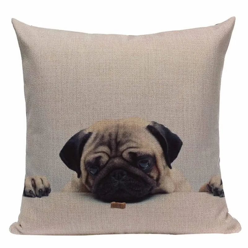 Axyaa Pug Animal Decor Cushion Cover Home Decorative Pillow 45x45cm