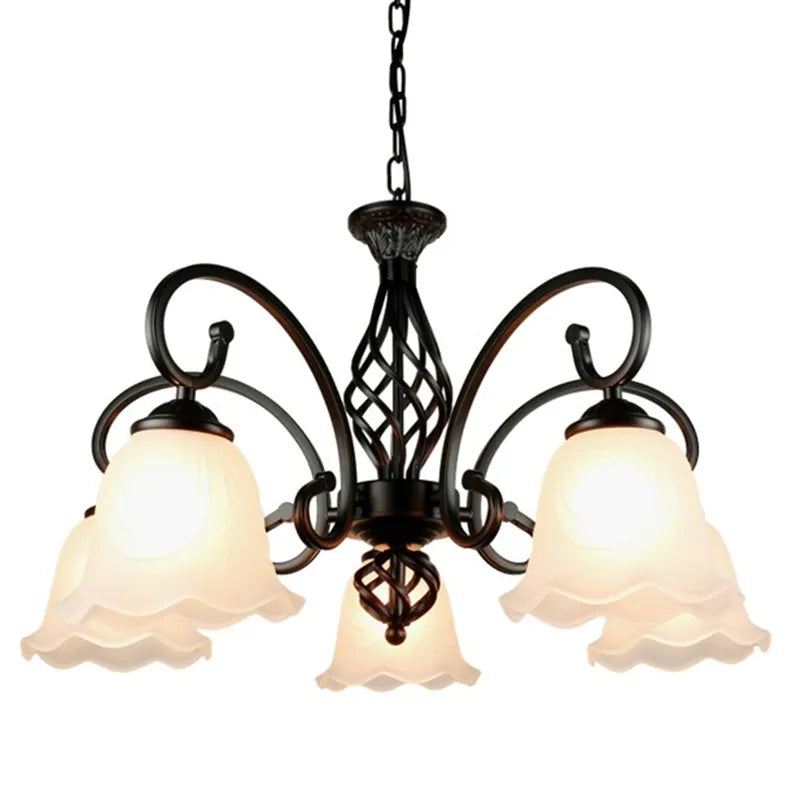 Axyaa European Traditional Chandelier Glass Ceiling Lamp