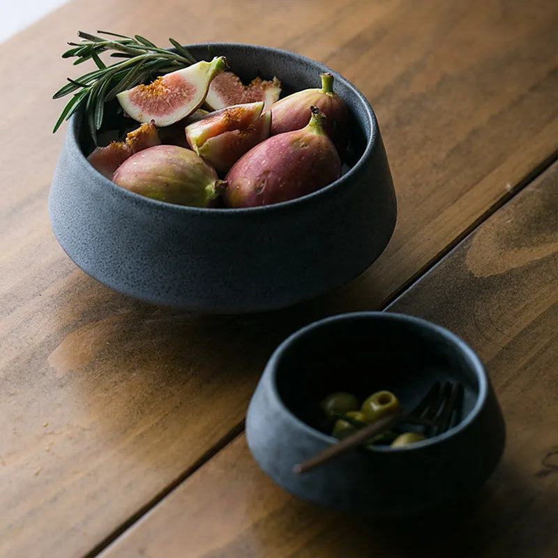 Axya Gray Marble Ceramic Soup Salad Bowl Set for Hotel & Clubhouse Dining