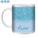 Custom Glitter Effect Tea Coffee Mug Cup Gift with Personalized Name Text - Axyaa Brand