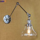 Axyaa Loft Industrial Glass Swing Arm Wall Lamp Fixtures for Bar Coffe Style