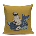 Axyaa Pug Dog Square Cushion Cover 45x45cm Home Decor