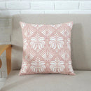Axyaa Grey Pink Geometric Embroidered Cotton Cushion Cover 45x45cm