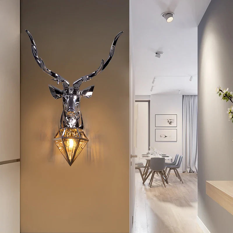 Axyaa Nordic Antler Wall Lamp: Modern Deer Buckhorn Kitchen Wall Lights