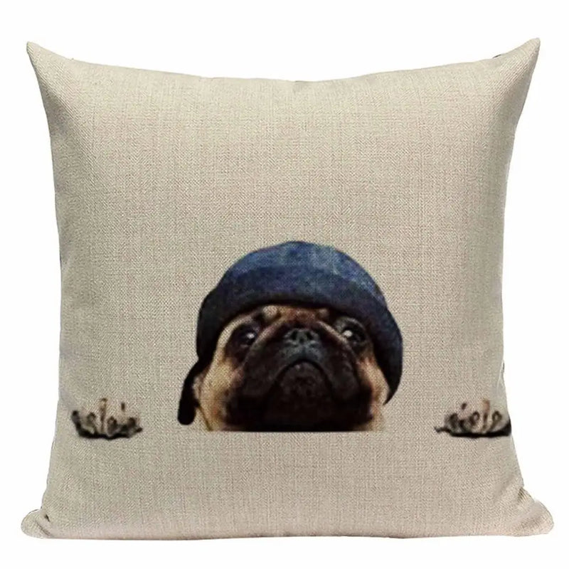 Axyaa Pug Animal Decor Cushion Cover Home Decorative Pillow 45x45cm