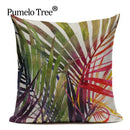 Axyaa Tropic Tree Green Cushion Cover - Summer Style Decorative Pillow for Sofa