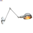 Axyaa Vintage Adjustable Swing Arm Wall Light - Silver Loft Style Vintage LED, Retro Edison