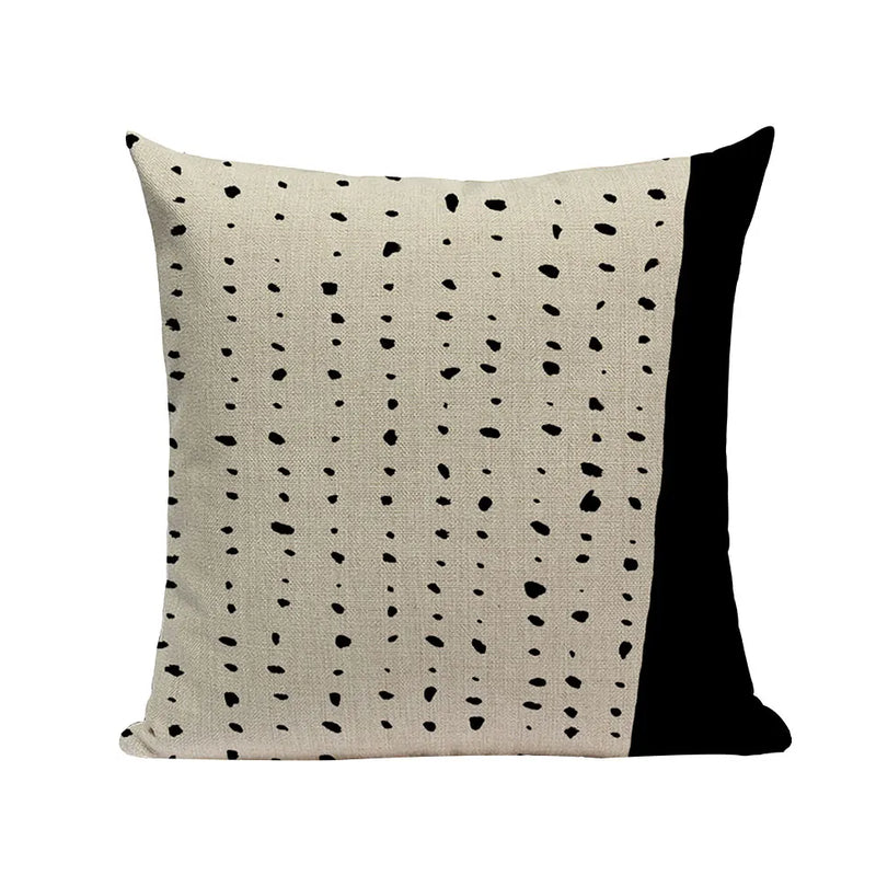 Axyaa Geometric Wave Dots Line Spring Cushion Cover - Black White - Custom Home Decor Pillow Cover