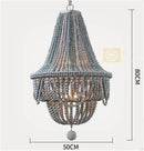 Axyaa Round Wooden Beads Chandelier Hanging Lamp for Home and Commercial Spaces