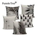Axyaa Woven Flower Tree Cushion Cover - Black & White Decorative Pillowcase