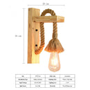 Axyaa Vintage LED Wall Lamp Rope Wooden Interior Lighting Fixtures