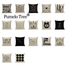 Axyaa Spring Letter Pillow Cover - Black & White Decorative Cushion