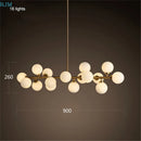 Axyaa Nordic Glass Ball Chandelier: Modern E27 Gold Iron Hanging Lamp for Home, Shop & Restaurant