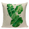 Axyaa Tropical Leaves Pillowcases - Rainforest Style Plant Cushion Covers