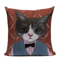 Axyaa Cartoon Cat Cushion Cover: High Quality Linen Sofa Home Decor Pillowcase
