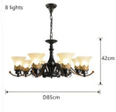 Axyaa Loft Pendant Chandelier with LED Bulb, Wrought Iron and Glass Cover