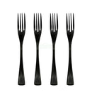 Axyaa 4-Piece Black Stainless Steel Dessert Fork Set for Dinner Salad Fruit