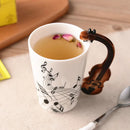 Axyaa Music Violin Guitar Ceramic Mug with Handle - Novelty Stave Coffee Cup