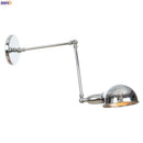 Axyaa Vintage Adjustable Swing Arm Wall Light - Silver Loft Style Vintage LED, Retro Edison