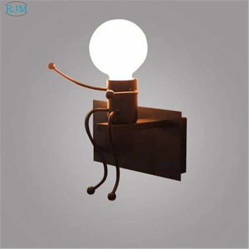 Axyaa Nordic Cartoon Iron Wall Lamps for Kids Bedroom Decor