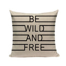 Axyaa Spring Letter Pillow Cover - Black & White Decorative Cushion