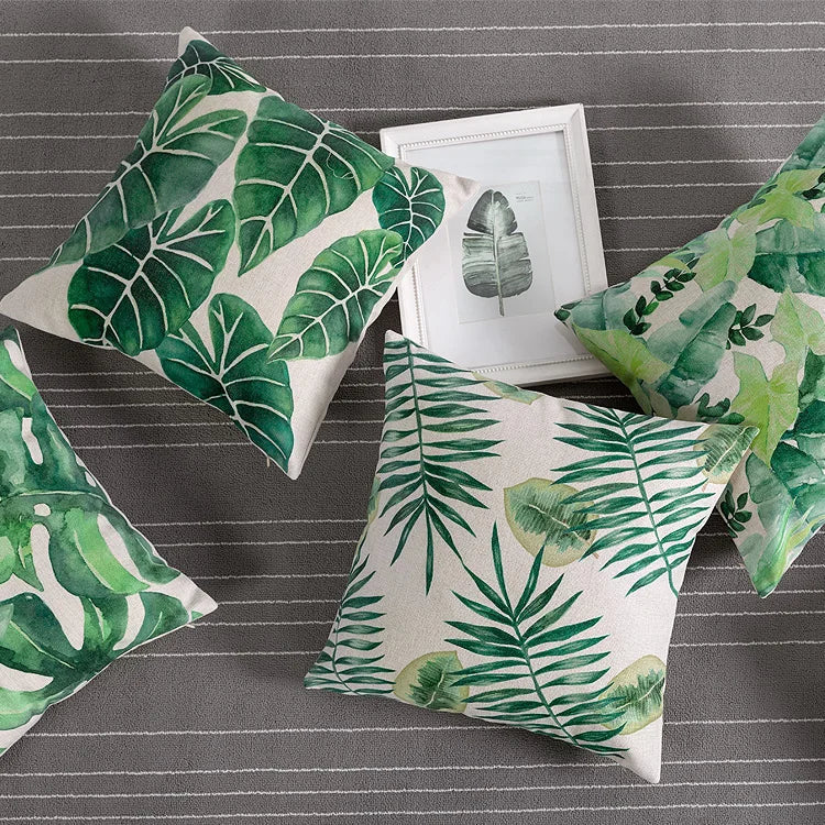 Axyaa Tropical Palm Leaf Cushion Cover 45x45cm